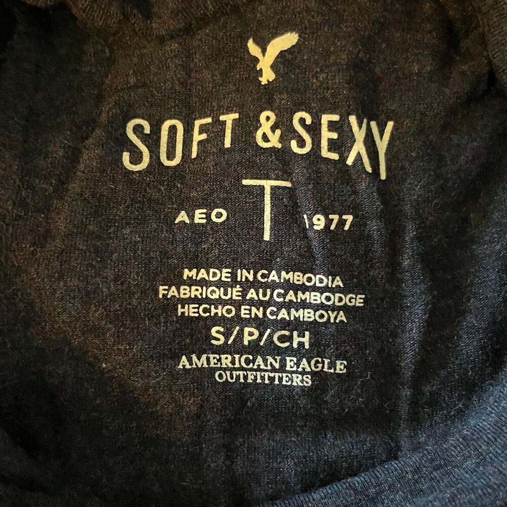 American Eagle Soft & Sexy Mock Turtleneck Women’s S Lightweight Stretch LS Top - Picture 3 of 6